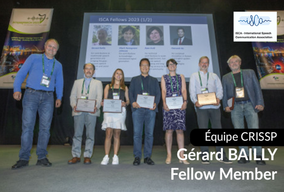 Gérard BAILLY, Fellow Member de l&rsquo;ISCA