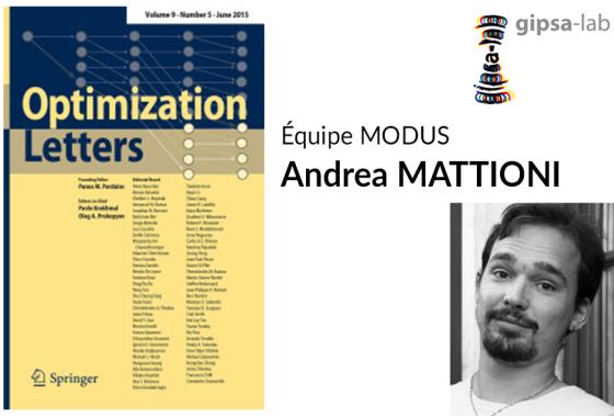 Best Paper Award du Journal Optimization Letters pour Matteo TACCHI